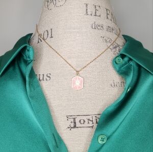 Pink Gold Starburst Necklace
